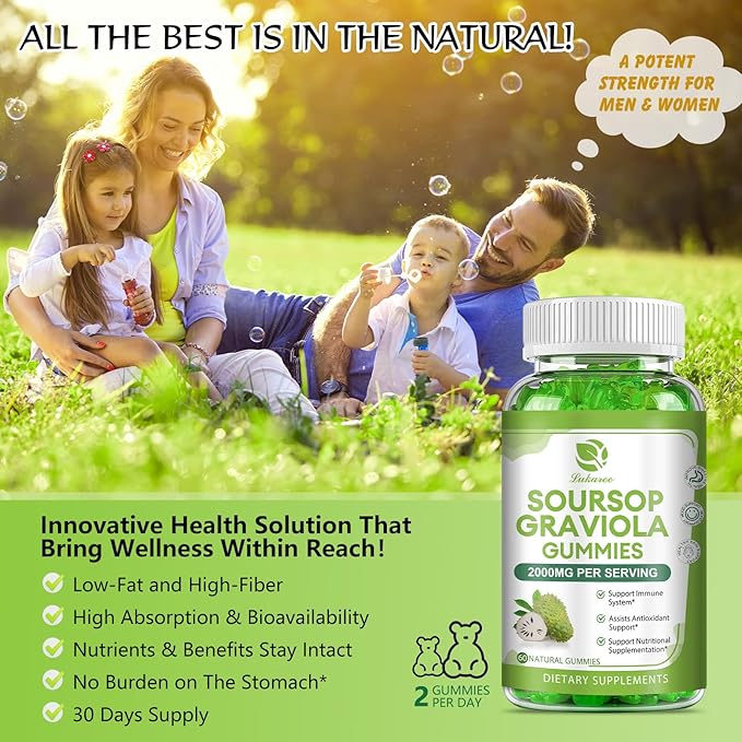 Soursop Graviola Gummies 2000mg Extra 60 Gummies