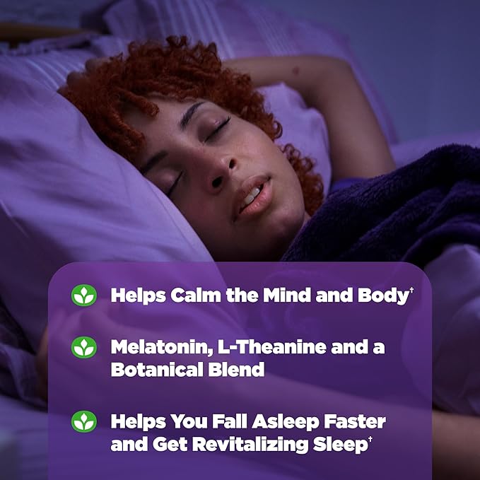 Natrol Sleep + Calm Melatonin 6mg 50mg and 60 Raspberry-Flavored 60 Day