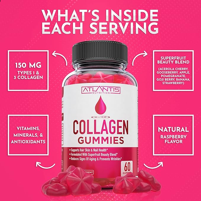 Collagen Gummies For Women 1 & 3, Vitamins 60 Collagen