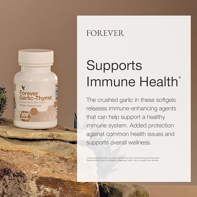 Forever Living - Forever Garlic-Thyme: Odorless 1000mg Garlic 90 Softgels