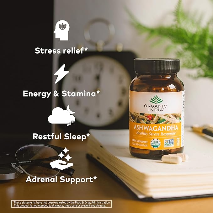 ORGANIC INDIA Ashwagandha Capsules 180 Capsules