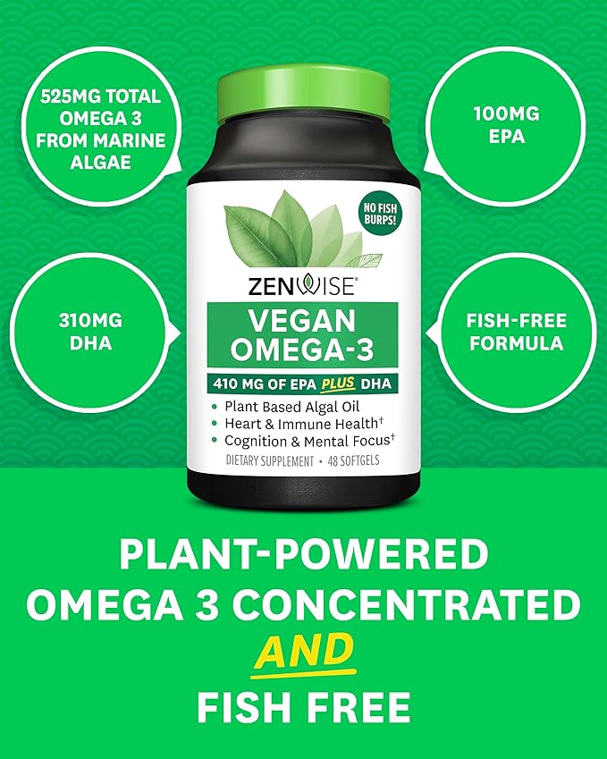 Zenwise Health Vegan Omega 3 Supplement (48 Count)