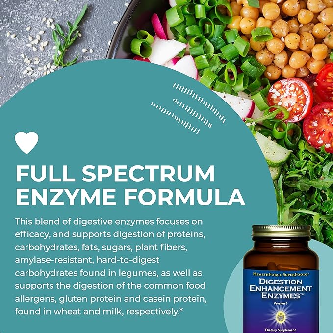 HEALTHFORCE SUPERFOODS Digestion Enhancement Enzymes 360 Vegan