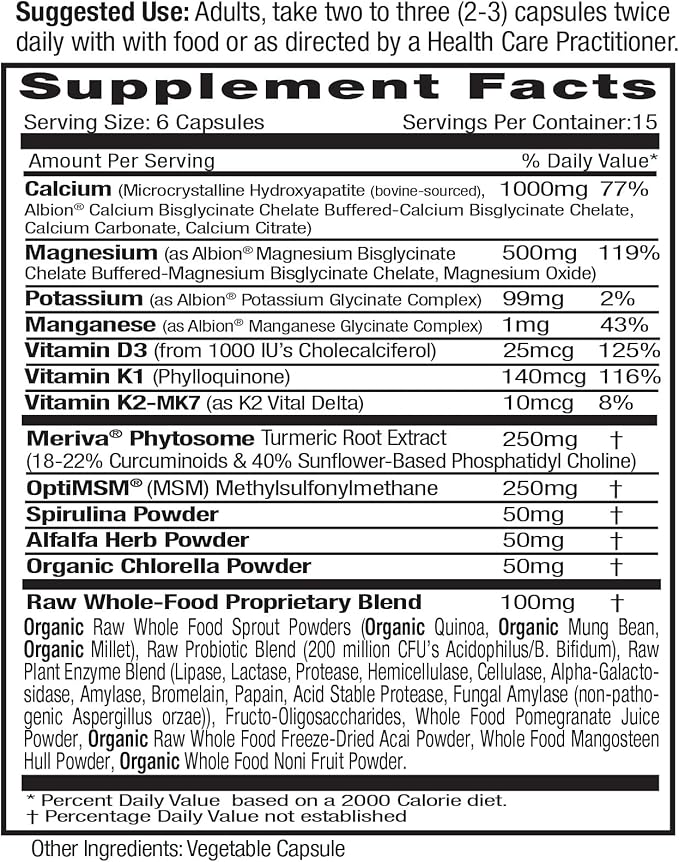 EMERALD LABS Osteo Bone Health D3, K2, K2, Calcium, 90 Vegetable