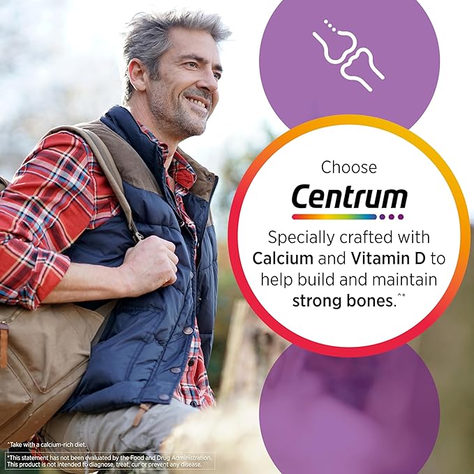 Centrum Silver Men's 50+ Multivitamin D3, B-Vitamins, 200 Tablets