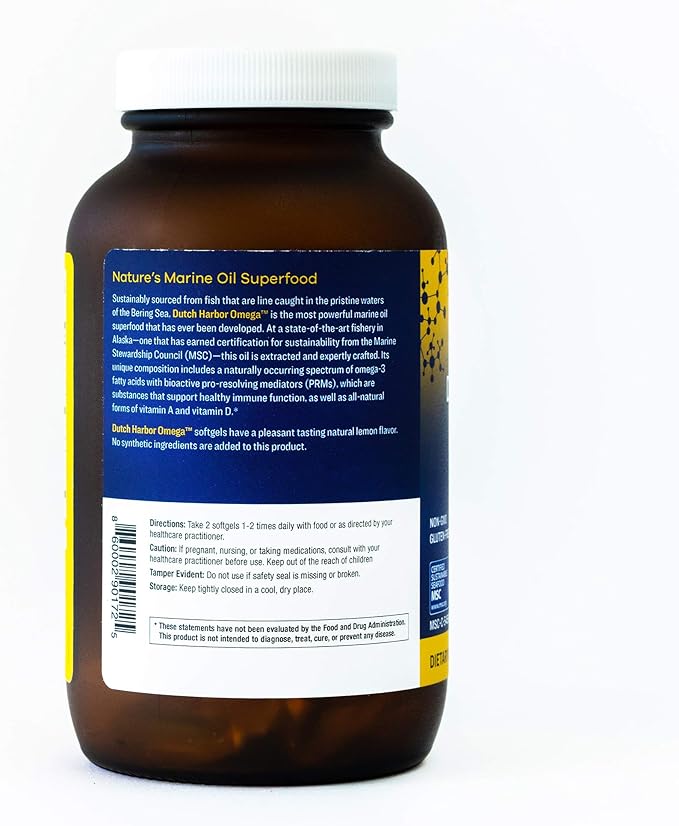 Dutch Harbor Omega 3 Fish Oil Supplement 120 Softgels, Omega-3 Fatty