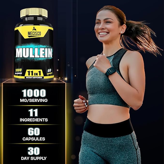 Mullein Leaf Supplement with Panax Ginseng 60 Capsules 11in1 Support