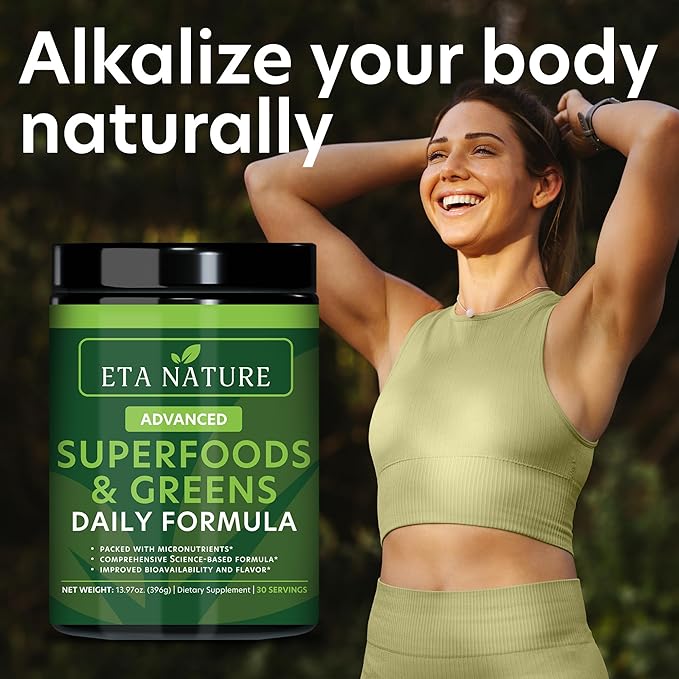 Greens Superfood Powder - Super Greens Powder for Immunity, Energy, Digestive and Liver Health - Fruits and Vegetables Supplements Packed with Vitamins and Minerals - Supergreens 396g