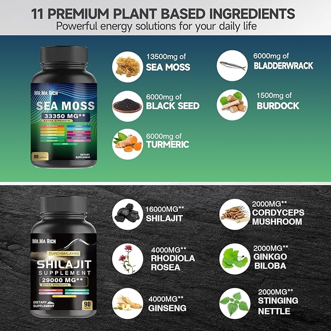 Sea Moss and shilajit Bundle 90 * 2 Count