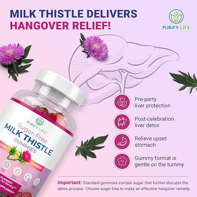 Purify Life Sugar-Free Milk Thistle Gummies (1000mg/serv) Cardo