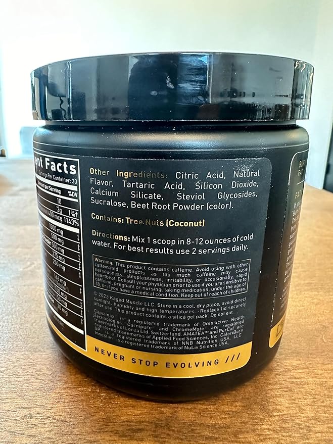 Kaged Thermogenic Powder Clean Burn Elite | Strawberry Lemonade | Men & Women | Weight Management Supplement | Organic Caffeine & Apple Cider Vinegar | 30 Servings