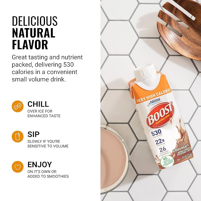 BOOST Very High Calorie Nutritional Drink -530 Calories -26 Vitamins 22 g 8 fl 24)