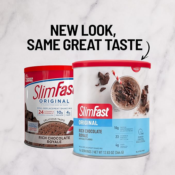 SlimFast Meal Replacement Powder, Original Rich 10g of 14 Servings 3) (Packaging