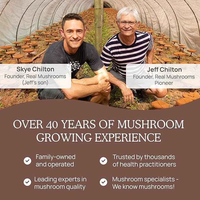 Real Mushrooms Unsweetened Organic Hot Chocolate Mix with 5 Defenders Turkey Tail, Chaga, Maitake, Shiitake, Reishi Mushroom - Cacao Powder Vegan Supplement, 15 Servings