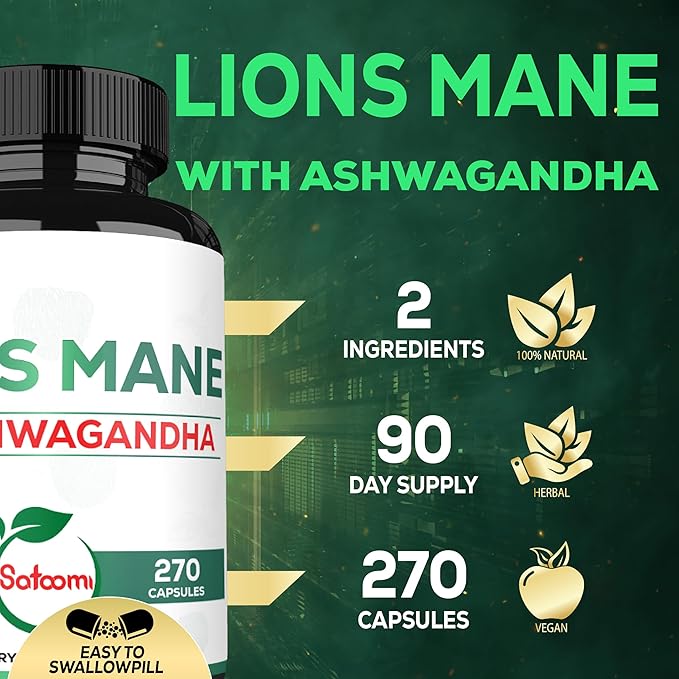 Satoomi Lions Mane Supplement Capsules 270 Capsules