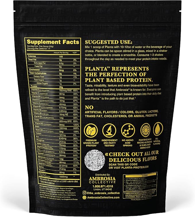 Ambrosia Planta - Premium Organic Plant-Based 14 Servings