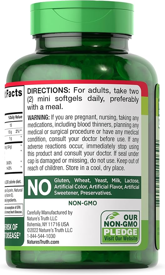 Mini Fish Oil Omega 3 1340 mg 100 Softgels