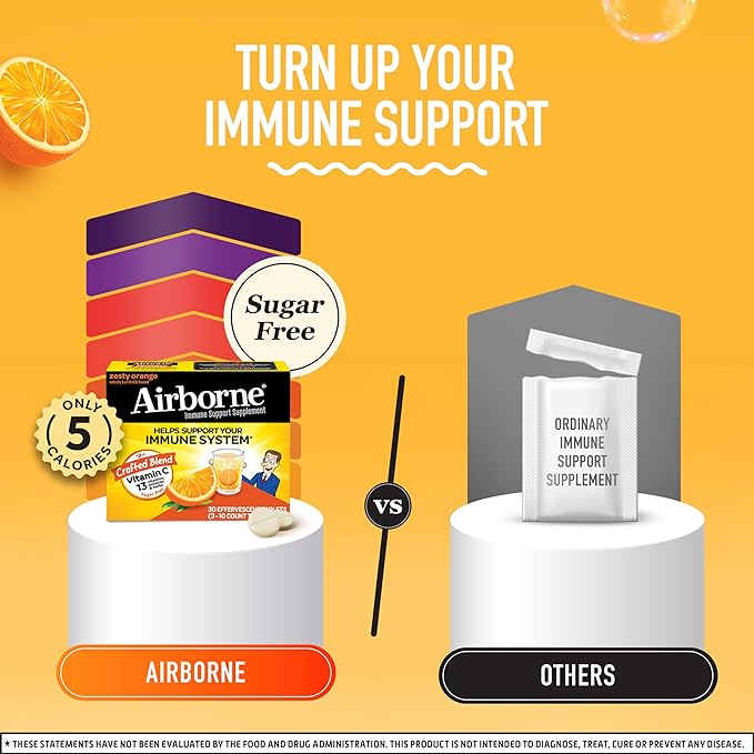 Airborne 1000mg Vitamin C with Zinc, 30 Fizzy