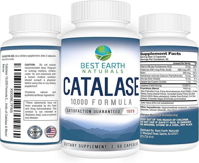 Catalase Supplement 10,000 with Saw Palmetto, 180 Capsules 3 (90-Day (90-Day Supply)