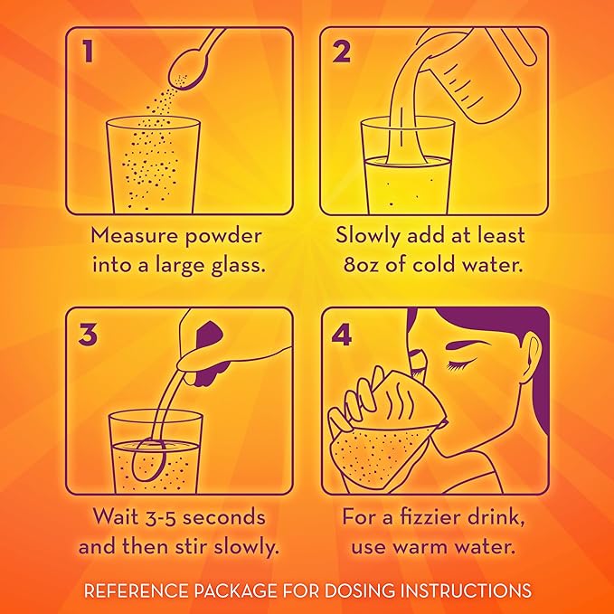 Metamucil 4-in-1 Fiber + Vitamins C, B12, Fizzy B12, Citrus 90 servings