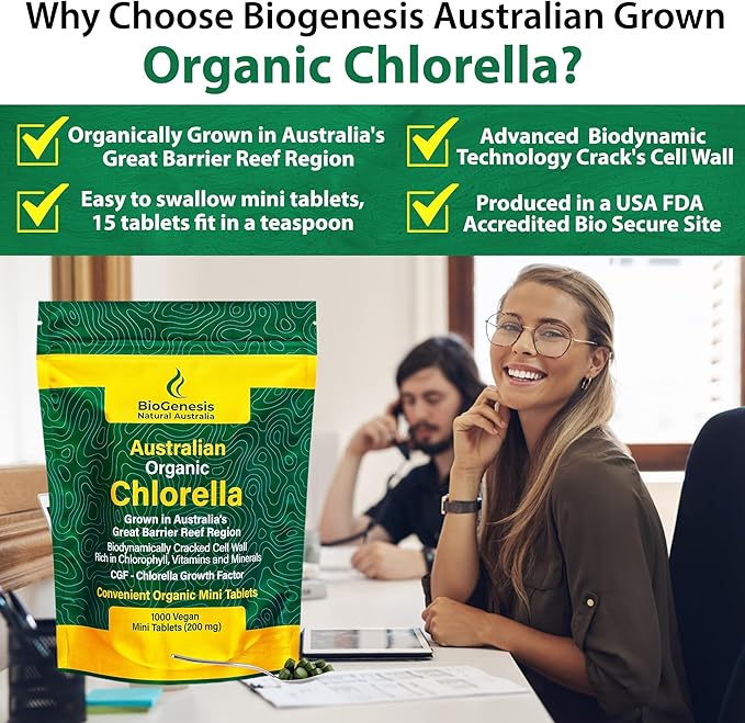 Organic Chlorella Mini Tablets, Australian (1000, Organic
