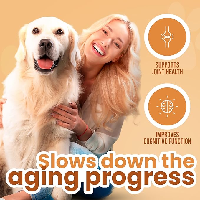 Chewable Dog Vitamins and Supplements – Daily Longevity Multivitamin for Dogs with Curcumin, Taurine, Trans-Resveratrol – Essential Vitamins for Dogs to Support Wellness and Vitality