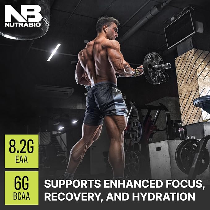 NutraBio Alpha EAA - All-Day Perfect Amino Acids for Muscle Growth - Essential Amino Acids - Full Spectrum EAA BCAA Powder- Amino Acid Supplement - 30 Servings - Strawberry Lemon