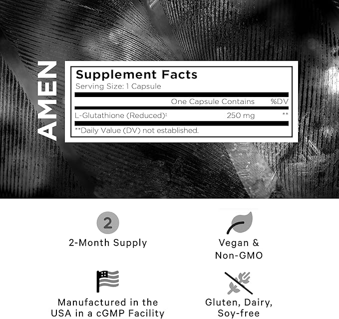 Amen Glutathione-SR+ Advanced Sustained-Release Supplement 2-Month Supply 60 Capsules