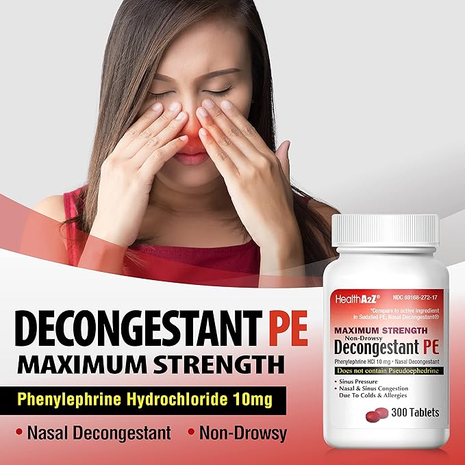 HealthA2Z® Decongestant PE 10 mg (300 Count 1))