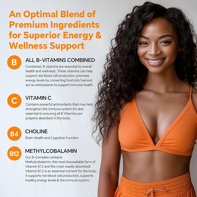 B Complex 50 Gummies ,Methylated B Complex with Vitamin C,Choline & Zinc - Active Methylated B-Complex for Energy,Methylated Support - All B Vitamins - B1,B2,B3,B5,B6,B7,B9,B12 - Sugar Free,120 Count
