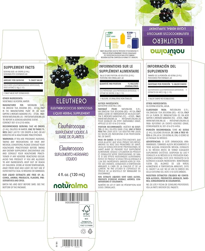 Naturalma Eleuthero or siberian ginseng (Eleutherococcus 4 fl