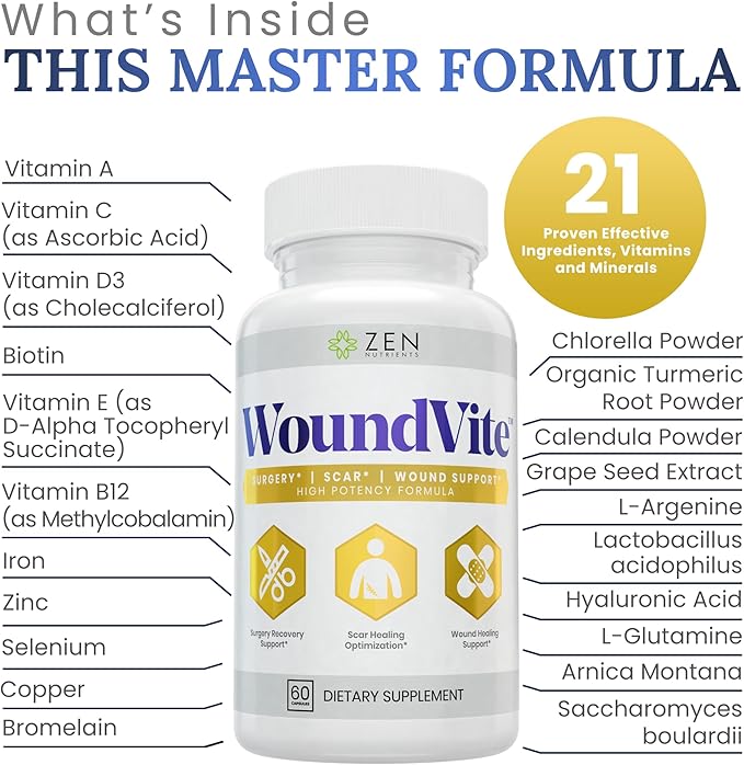 Zen Nutrients WoundVite Pre & Post 60 Vegan