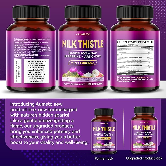 Ultra Milk Thistle 9 in 1 Formula 17,372mg with (150 count 1))