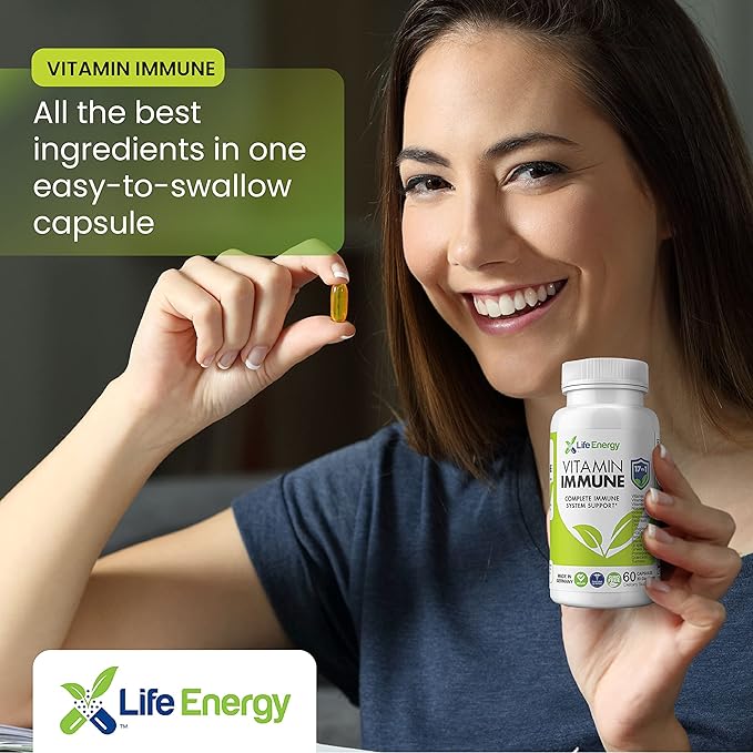 17 in 1 Complete Immune Support Supplement | Immune Boost with Vitamin C, Vitamin D, Vitamin A, Zinc, Quercetin, Turmeric, Green Tea, Selenium | Daily Immunity Support Supplement for Adults - 60 Count