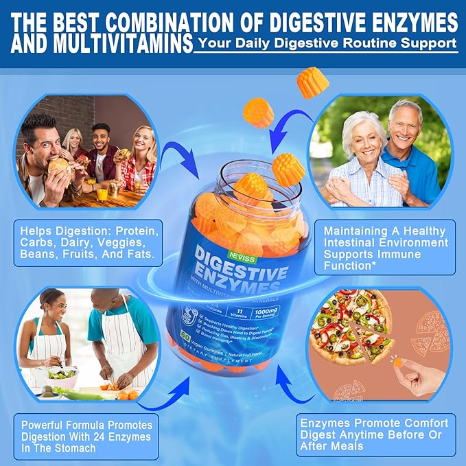 1Pack Digestive Enzymes Supplement Gummies 24 Most