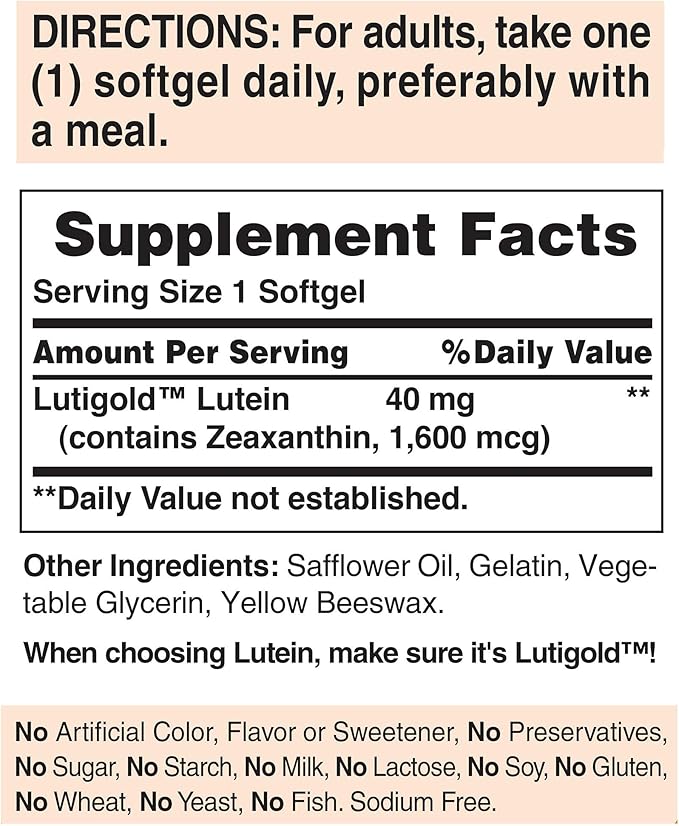Puritan's Pride Lutein 40mg With Zeaxanthin, 120 Count 2)