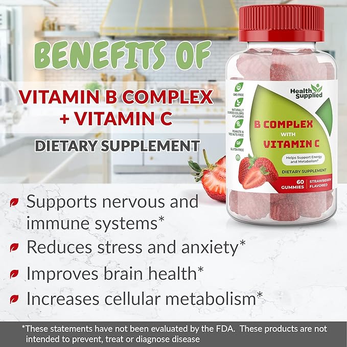 Strawberry Flavored Vitamin B Complex Gummies