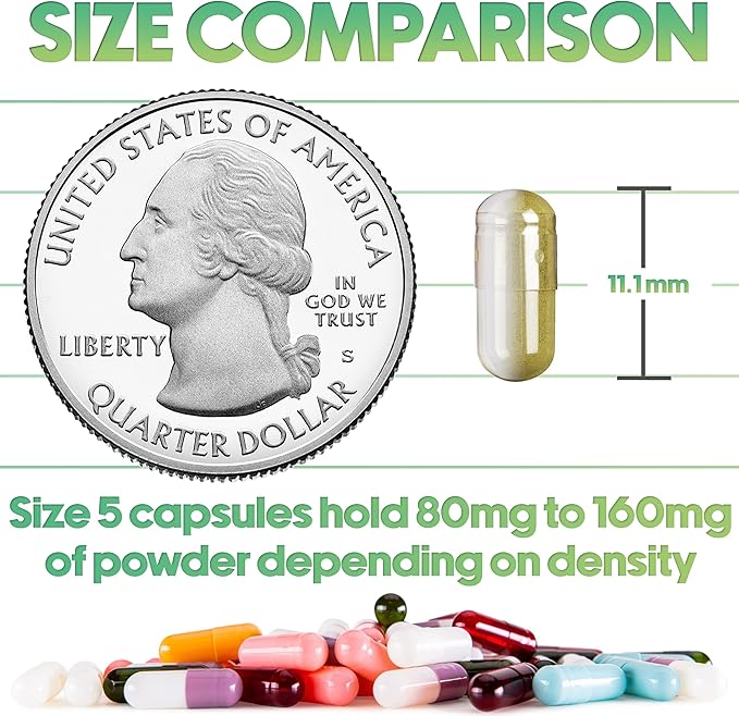XPRS Nutra Size 5 Empty Capsules - 1000 Count Very Small Empty Gelatin Capsules - Empty Pill Capsules - DIY Capsule Filling - Fillable Pill Capsules Empty Gel Caps (Blue)