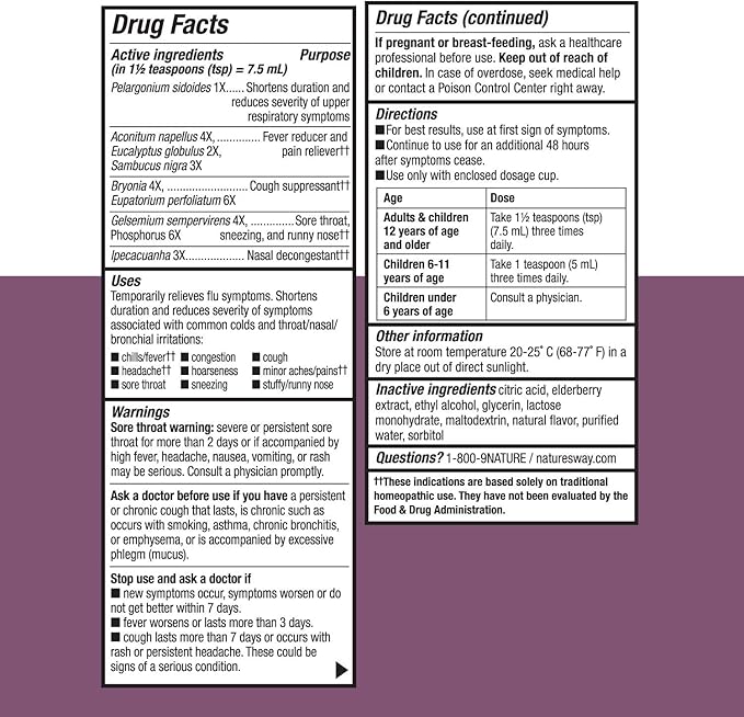 Nature's Way Cold + Flu Relief 4 Fl