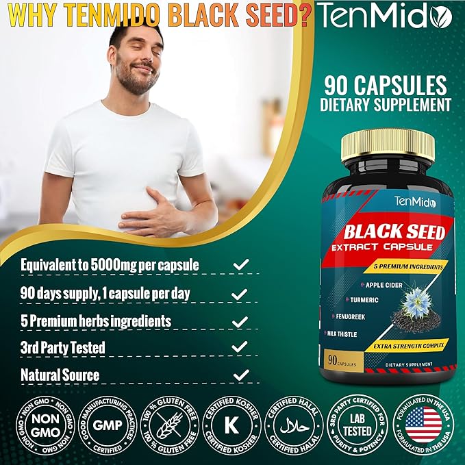 Black Seed Extract Capsules 5000mg & 90caps