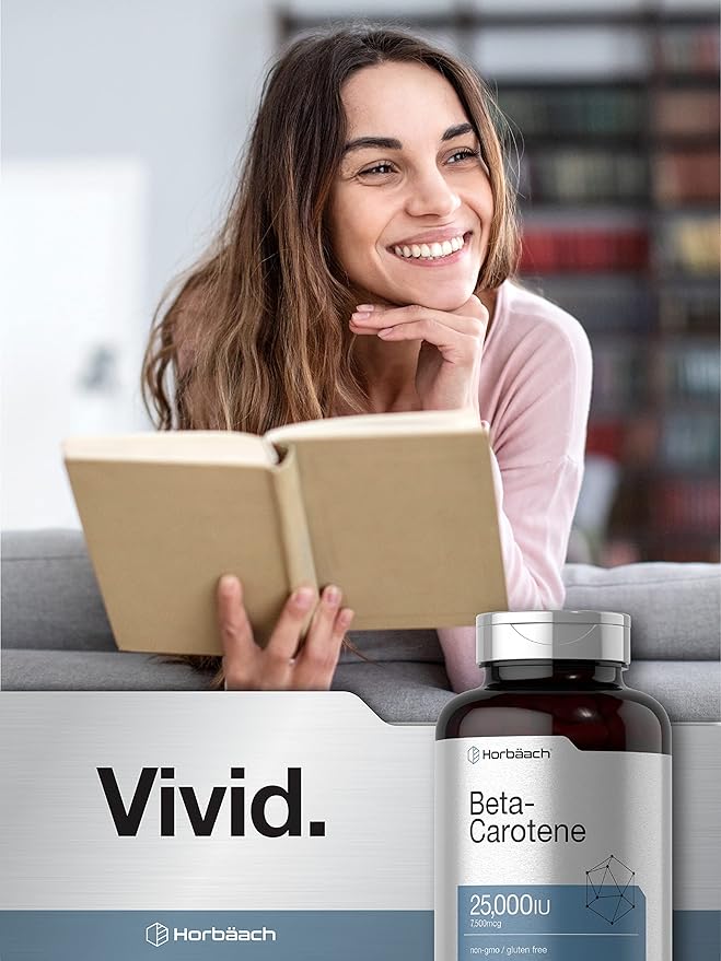 Horbäach Beta Carotene 25000 IU Softgels 7,500 mcg 400 Count
