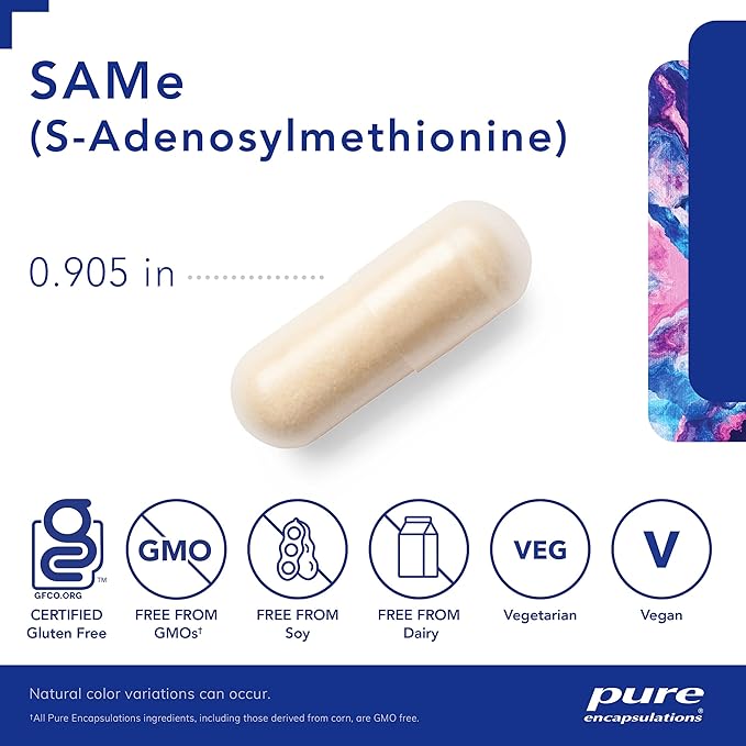 Pure Encapsulations SAMe S-Adenosylmethionine 180's 60 Capsules