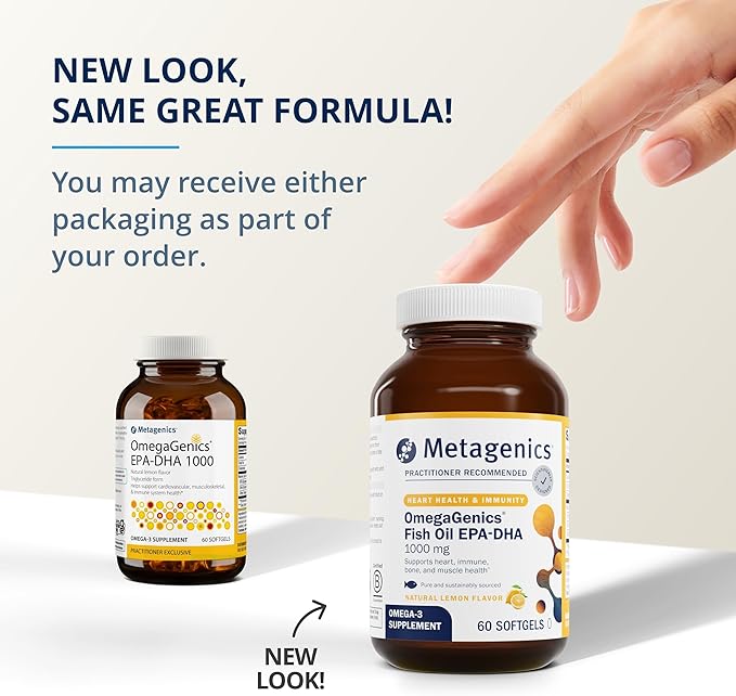 Metagenics OmegaGenics Fish Oil EPA-DHA 1000 Omega-3 Fish 60 Softgels