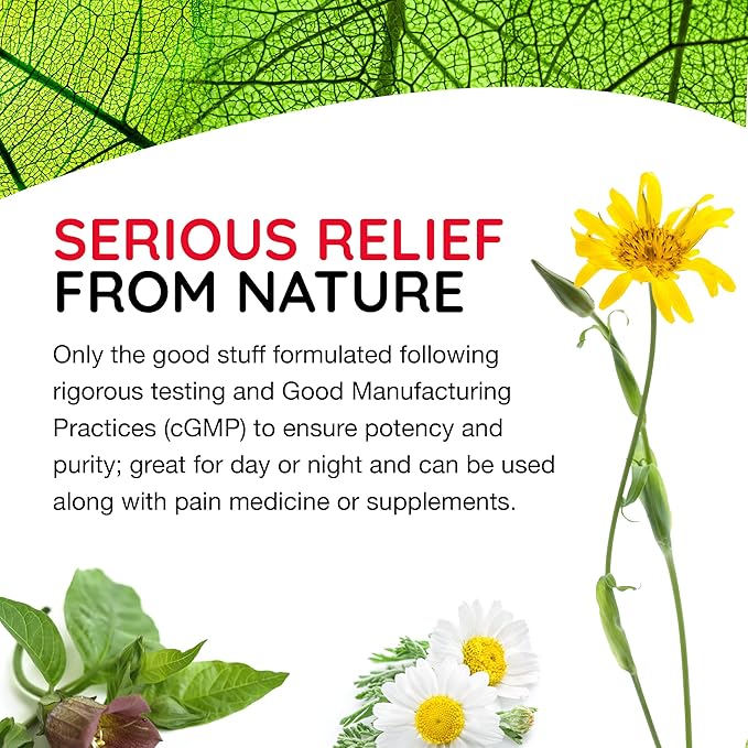 T-Relief Arnica +12 Natural Relieving Actives for Back Pain Joint Soreness Muscle Aches & Stiffness Whole Body Fast-Acting Relief for Women & Men - 100 Tablets