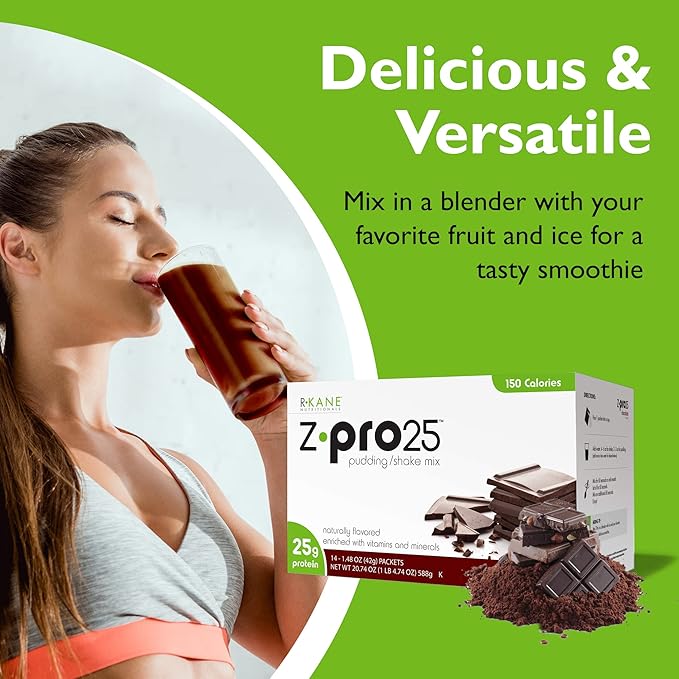 Z-Pro Chocolate Protein Drink Mix 25g Protein 14 Packets- ZPro25