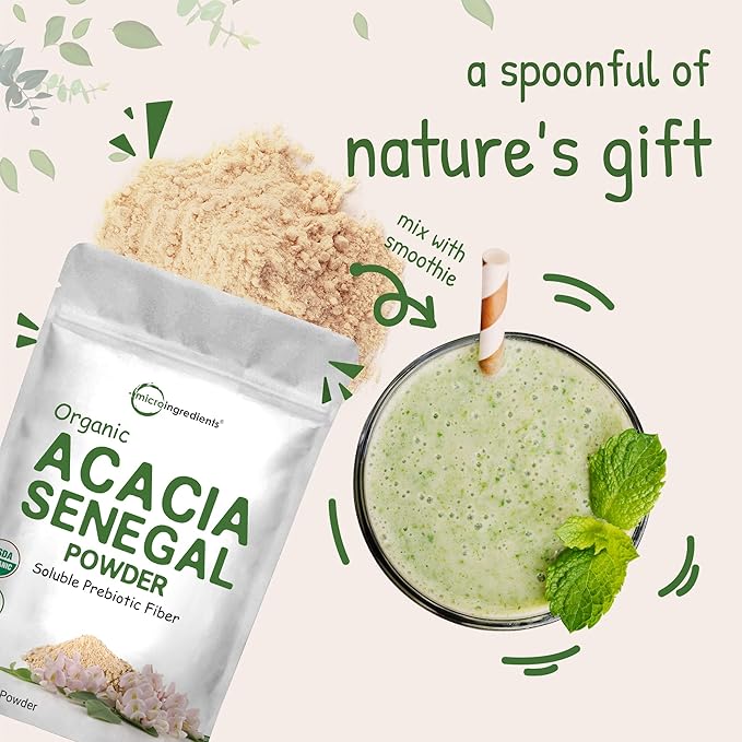 Micro Ingredients Organic Acacia Senegal Powder, 2 Pounds (32 Ounce),