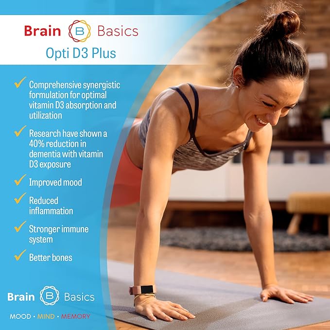 Brain Basics Opti D3 Plus D3 K2 K2 5,000IU, 5,000IU, Vitamin K1, and 90 Servings