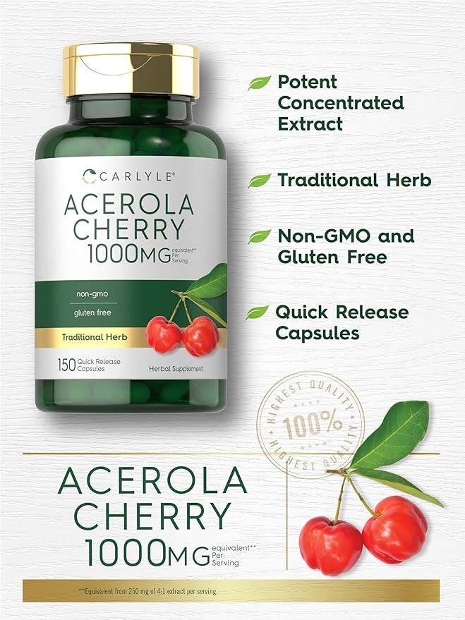 Carlyle Acerola Cherry Capsules 1000mg | 150 Count