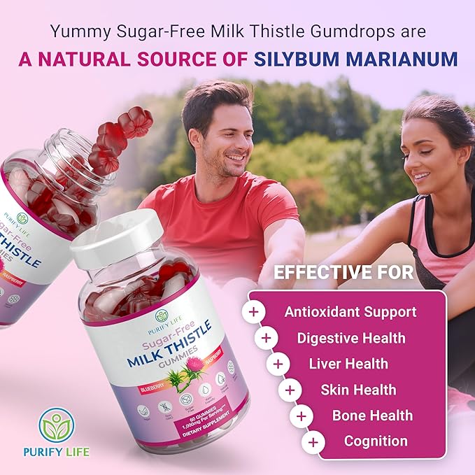 Purify Life Sugar-Free Milk Thistle Gummies (1000mg/serv) Cardo