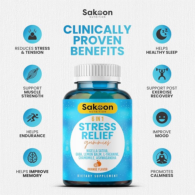 6-in-1 Stress Relief Gummies 60ct 60 gummies